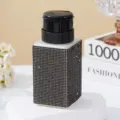 Flacon pompe de dissolvant élégant orné de strass noirs pour usage professionnel en onglerie - 200ml / Noir