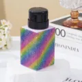 Flacon pompe carré de luxe en strass arc-en-ciel pour dissolvant professionnel - 200ml / Coloré