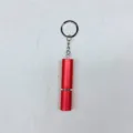 Atomizador de perfume portátil rojo de 5 ml con llavero de metal plateado elegante - Rojo