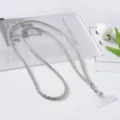 Luxuriöses langes Handy-Lanyard mit glitzernden Strasssteinen, Metallhaken und Patch - Langer Stil (5463274370080) / Mehrfarbig