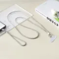 Luxuriöses silbernes Strass-Handy-Lanyard mit Halteband für Hals oder Handgelenk. - Kombinationsset (5463274370085) / Silber
