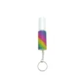 Portable 5ml perfume atomizer with rainbow rhinestones and silver keychain attachment - Rainbow