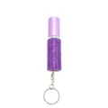 Purple rhinestone-encrusted 5ml perfume atomizer with keychain pendant - Purple