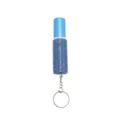 Blue rhinestone 5ml portable refillable perfume atomizer bottle with metal keychain hook - Blue