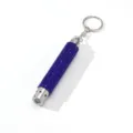 Mini LED flashlight keychain with blue rhinestone decoration for outdoor emergency use - Without Battery / Sapphire Blue