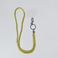 Sparkling gold 6-row rhinestone phone lanyard with clear connector tab for neck. - Yellow