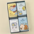 Set of four A7 mini loose-leaf notebooks featuring cute cartoon animal illustrations for journaling - Magic Bean Series / 24 Pieces/Pack (80 Sheets/Piece) / Mixed Colors