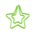 Green star-shaped paper clip metal bookmark cute office stationery for document organization. - Green