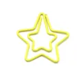 Yellow green star shaped metal paper clip, cute creative stationery bookmark for office. - Yellow