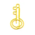 Key shaped colored metal paperclip, yellow office stationery document organizer, 1pc sku - Yellow