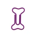 Creative bone-shaped metal paperclip, purple color cute stationery bookmark clip for office. - Purple