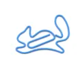 Blue squirrel shaped metal paperclip, creative animal bookmark and stationery clip. - Blue
