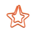 Orange star shaped metal paperclip cute colored bookmark variant for office use and stationery - Orange