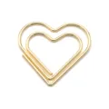 Gold heart paper clips decorative cute metal paperclips for office school stationery organization - Gold