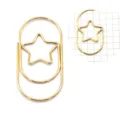 Gold star paper clips cute metal stationery creative clips for office school tests 100pcs - Gold