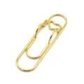 Gold metal heart paperclip creative shaped stationery multi functional office pen clip. - Gold