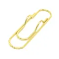 Gold metal pen clip and paperclip for office stationery, durable multi-functional notebook holder. - Gold