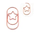 Cute rose gold metal star paper clips for office school stationery organization and documents. - Rose Gold
