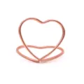Porte-memo coeur en métal or rose porte-carte de bureau support de message double couche mignon. - Or rose