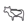 Cute cow shape metal paperclip for office and school use, creative stationery item. - Black