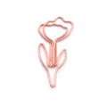 Rose gold flower paper clip, creative metal bookmark and file folder for office stationery. - Rose Gold