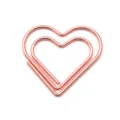 Rose gold metal double heart paper clip, cute stationery clip for office and school use. - Rose Gold