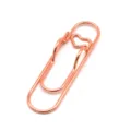 Rose gold metal heart paperclip pen holder, creative shaped stationery for office and desk. - Rose Gold