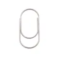 Large silver metal paper clip bookmark, creative office stationery and cute desk accessory. - Silver