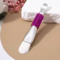 Double-ended facial mask brush with elegant purple rhinestone handle and soft bristles - Soft Brush / Rose Red