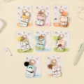 Mini notebook keychain pendant PU leather cute cat cartoon backpack hanging decoration accessory. - Gulu Family Pendant Notebook / 40 Pieces/Pack / Mixed Colors