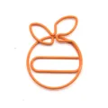 Orange shaped metal paperclip, cute fruit design memo clip, creative stationery supply. - Orange