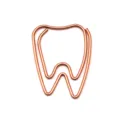 Rose gold tooth shaped metal paper clips cute office stationery creative book marker - Rose Gold