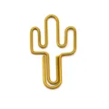 Gold cactus shaped metal paper clip, creative iron stationery paperclip for office document filing. - Gold