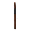 Brown elastic book band with black PU leather loop for reading, flexible bookmark. - Brown