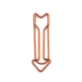 Creative arrow-shaped metal paperclip, rose gold stationery clip for office documents and note organization. - Rose Gold