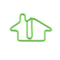 Cute green house shaped metal paperclips creative office stationery cute paper clamp for school. - Green