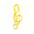 Creative yellow treble clef paper clip, cute metal musical note stationery sorting clip. - Yellow