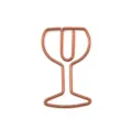 Creative wine glass shaped metal paperclip, cute copper stationery clip for office and document. - Rose Gold