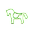 Graffetta a forma di cavallo verde con rivestimento in plastica, segnalibro - Verde