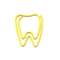 Creative yellow tooth shaped metal paper clips cute office stationery for document sorting - Yellow