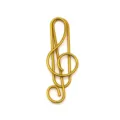 Gold treble clef metal paper clip, creative musical note stationery bookmark for office use. - Gold
