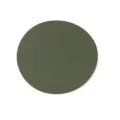Round dark green leather drink coaster waterproof heat insulated table cup mat for coffee - Green