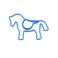 Graffetta creativa a forma di pony azzurro in filo metallico rivestito per ufficio - Blu