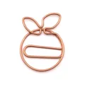 Creative orange shaped metal paperclip cute stationery memo clip for office school use - Rose Gold