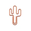 Cactus shaped metal paper clip, creative copper color stationery paperclamp for office use. - Rose Gold