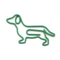 Green Cute Dachshund Shaped Metal Paper Clip Novelty Animal Stationery Document Clip - Green