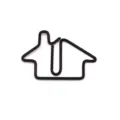 Black metal house shaped paper clip creative office stationery cute paper clamp for document organization - Black
