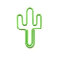 Green cactus shaped metal paper clip cute creative stationery binder clip office supply - Green