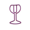 Purple wine glass shaped metal paperclip for office documents and cute stationery supplies. - Purple