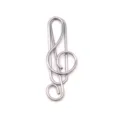 Creative musical treble clef metal paper clip for office stationery and document sorting. - Silver